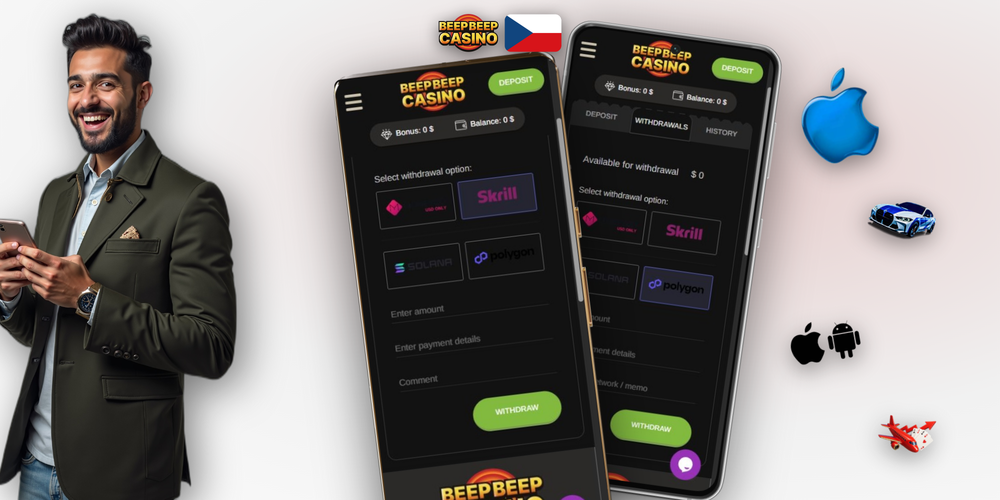 KYC ověření totožnosti v Beep Beep Casino – doklad, účtenka a bankovní karta se zaškrtnutím